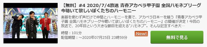 ハモネプ2020夏　本番　無料動画　見逃し配信　再放送　視聴方法